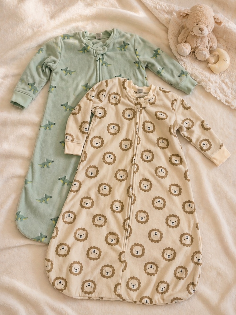 Hudson Baby Fleece Sleep Sack Set 12-18M Dino & Lion